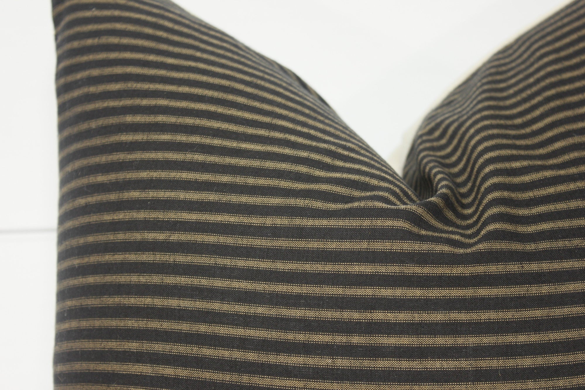 Black and Tan Stripe Pillow Cover