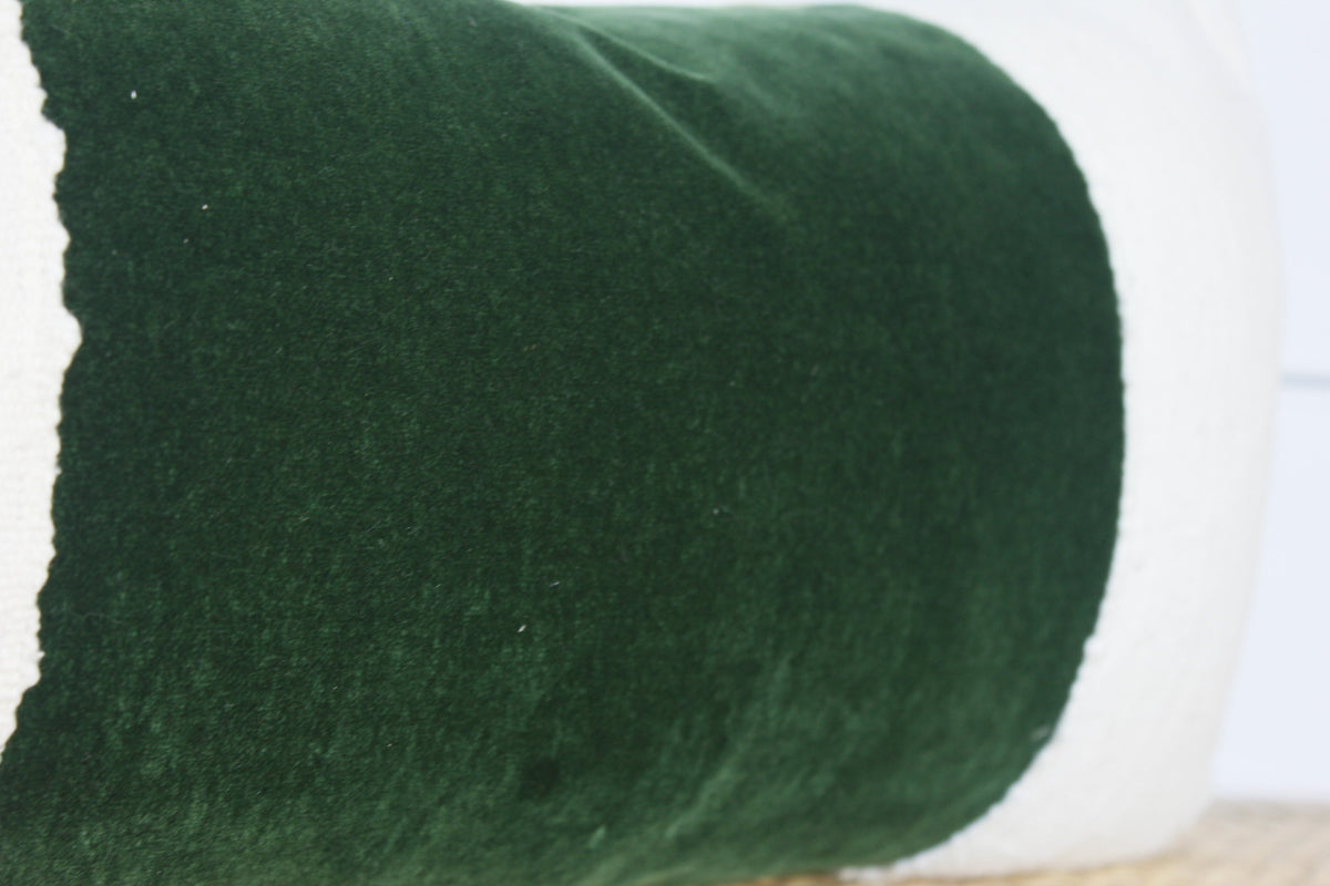 Green Velvet Pillow | Velvet Lumbar | 12x24 | No455