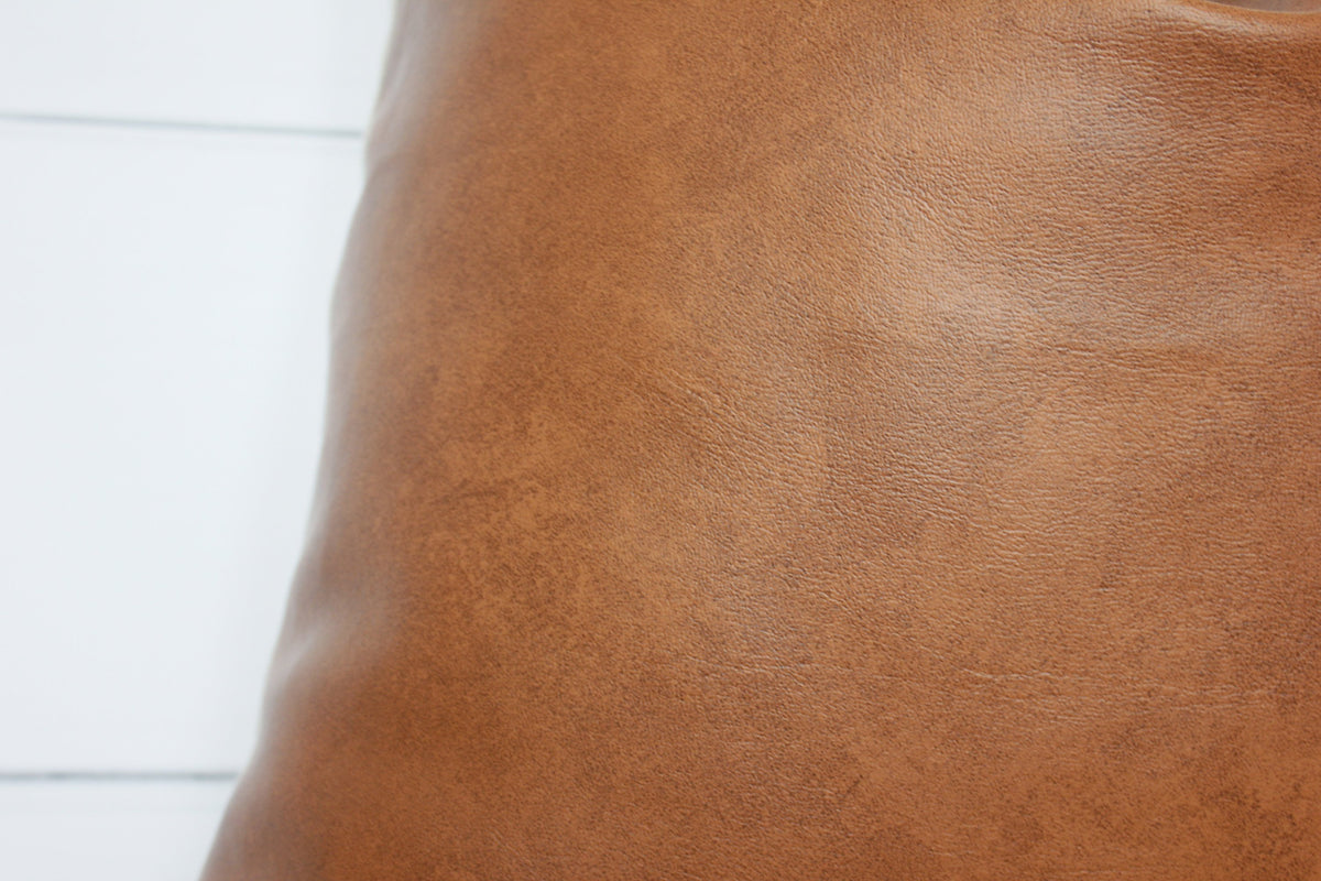 Faux Leather Pillow Cover | Cognac