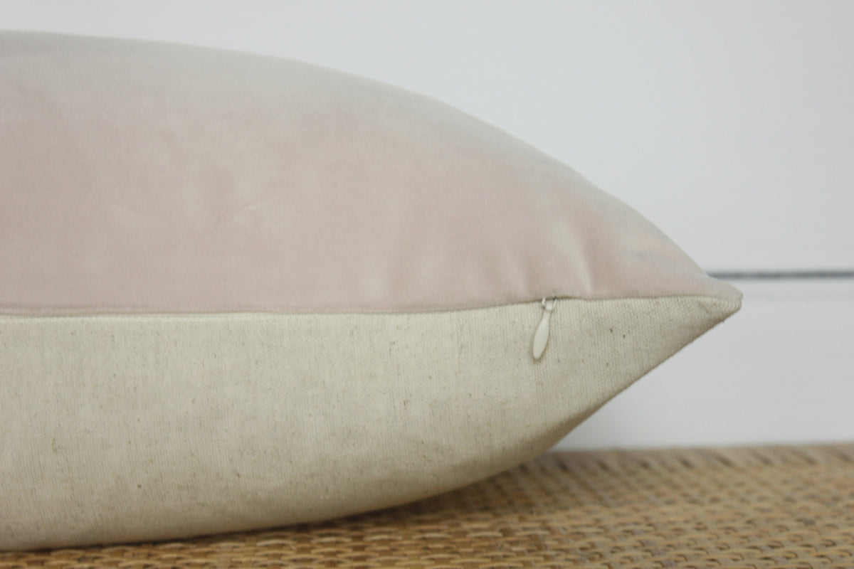 Pink Velvet Pillow | Blush | Velvet Lumbar