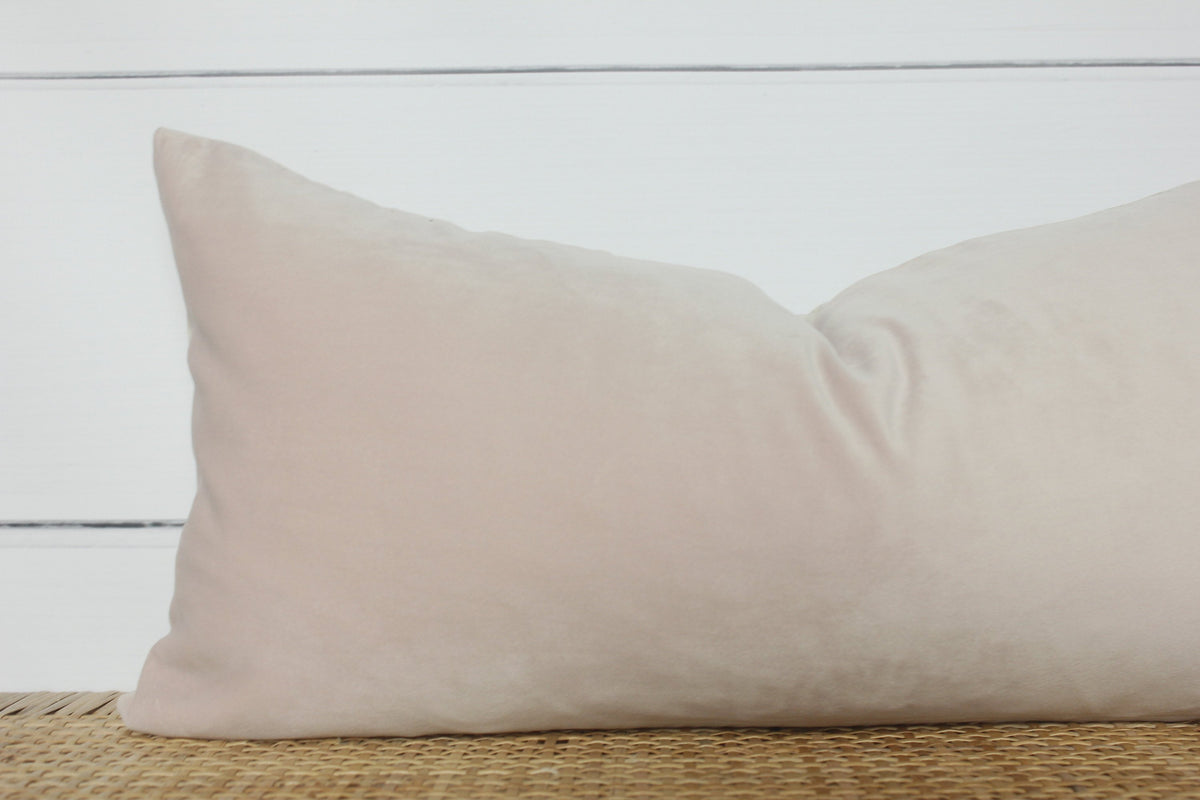 Pink Velvet Pillow | Blush | Velvet Lumbar