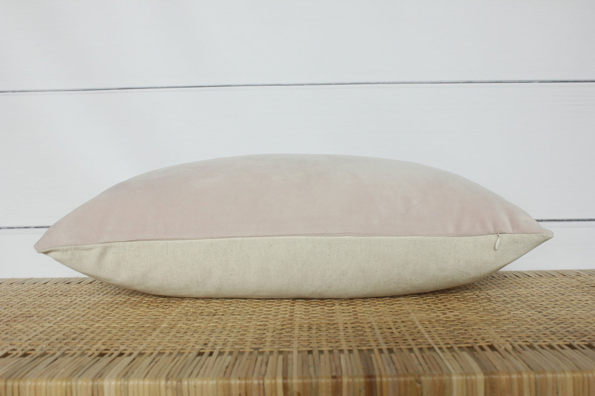 Pink Velvet Pillow | Blush | Velvet Lumbar