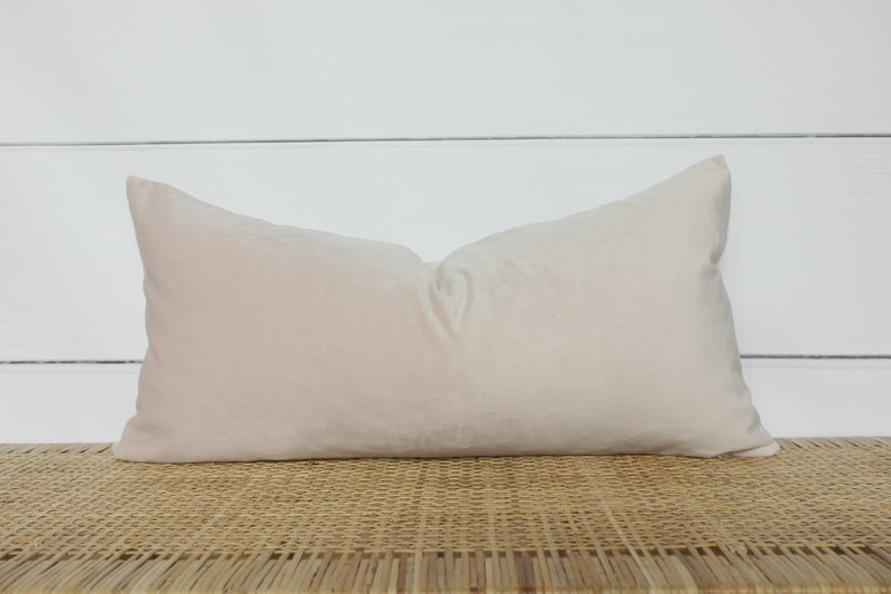 Pink Velvet Pillow | Blush | Velvet Lumbar