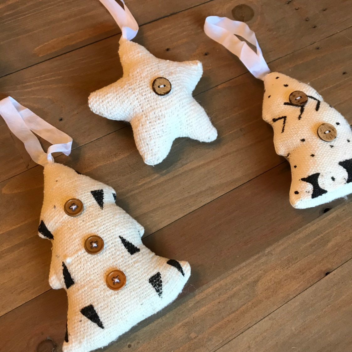 Mudcloth Christmas Tree Ornaments | Set of 3
