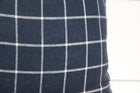 Navy Blue and White Windowpane Pillow Cover
