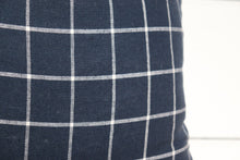 Navy Blue and White Windowpane Pillow Cover