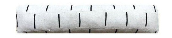 12x48 Mudcloth Pillow Cover | Cream + Black Lumbar | Authentic African Mud Cloth