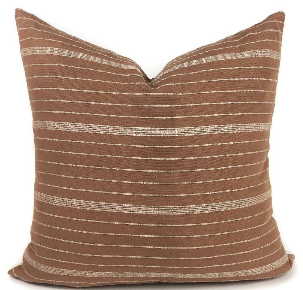 Cusco Stripe Pillow Cover | Designer Pillow in Terracotta