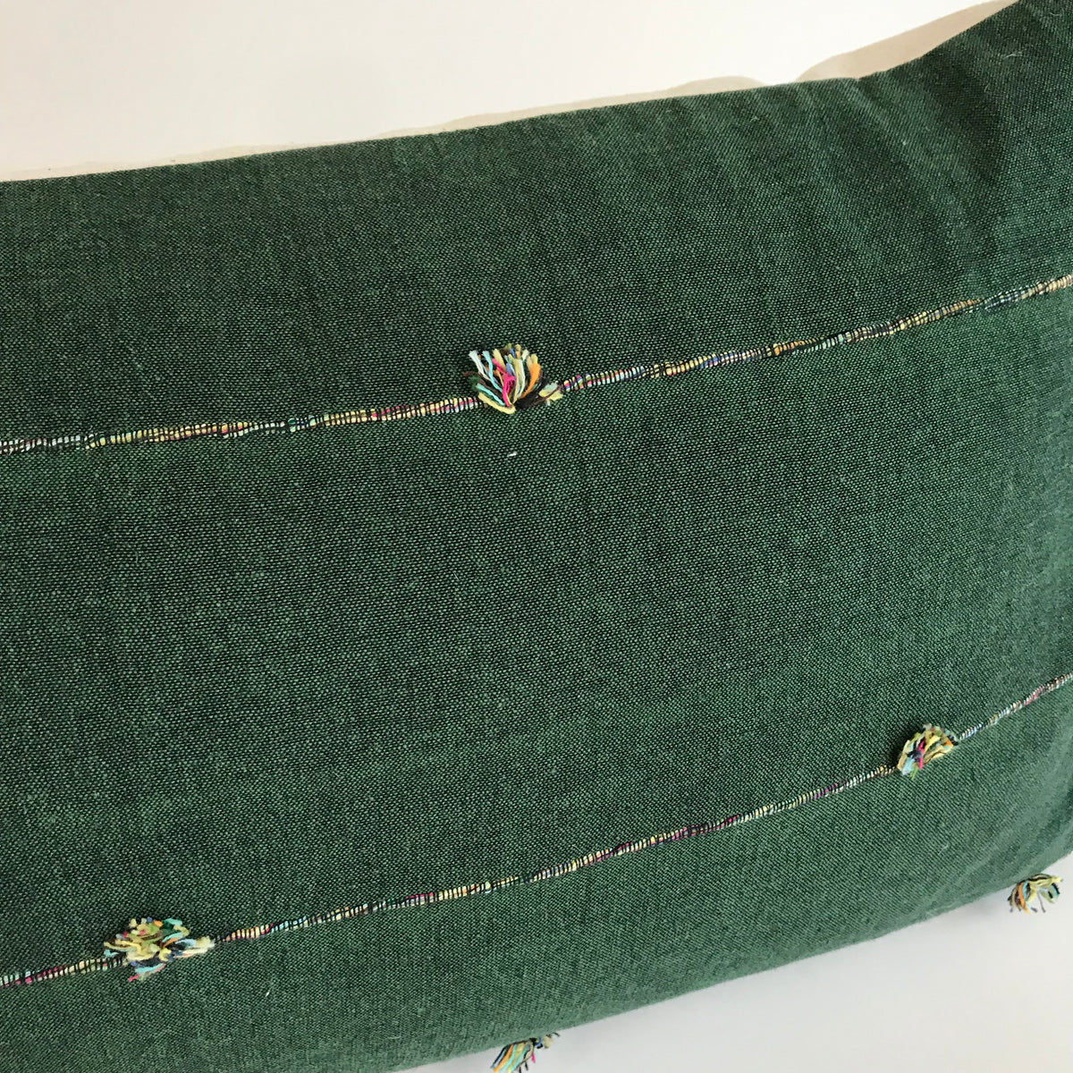 Green lumbar pillow cover top