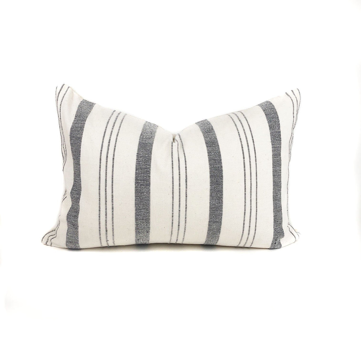 Lima Stripe Pillow Cover | Natural + Black