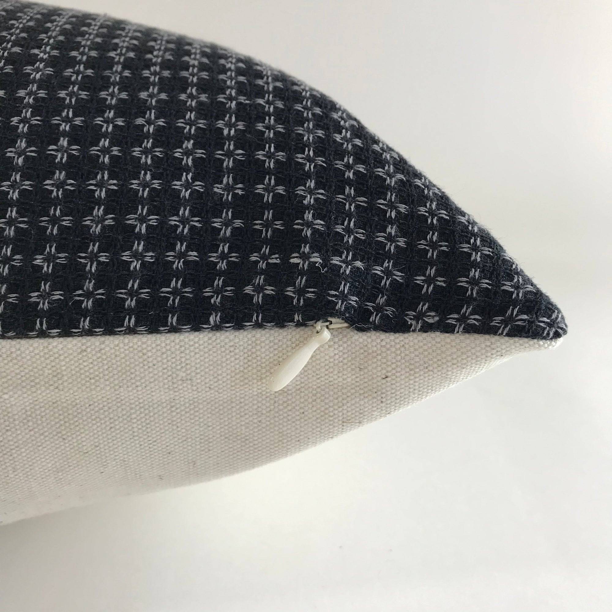 Black and White Woven Pillow Cover