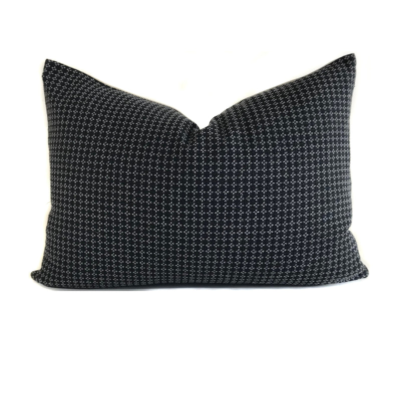 Black and White Woven Pillow Cover