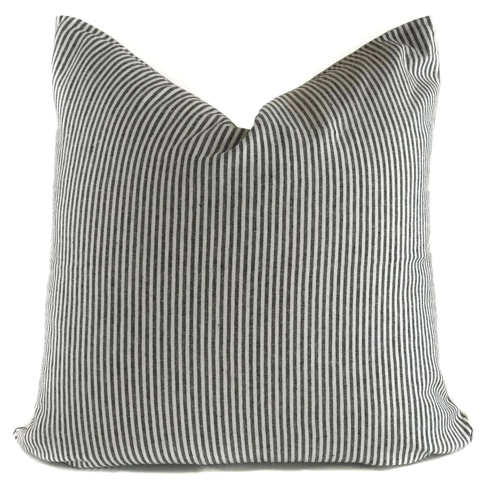 Black and White Striped Farmhouse Pillow Cover