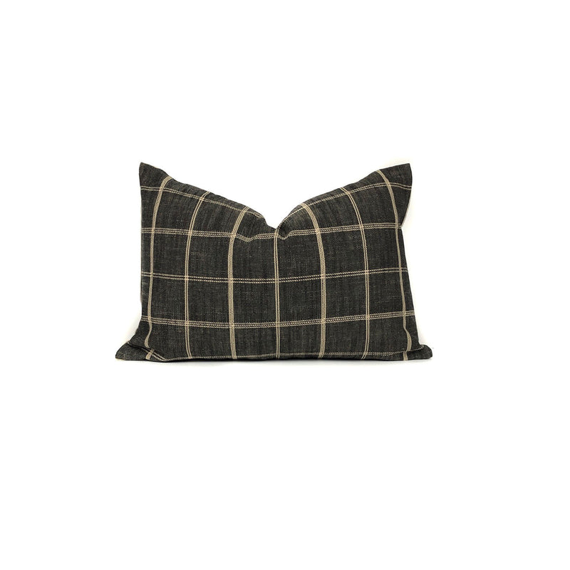 Peppercorn Windowpane Pillow Cover