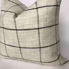 Rustic Woven Windowpane Pillow Cover | Cream and Black