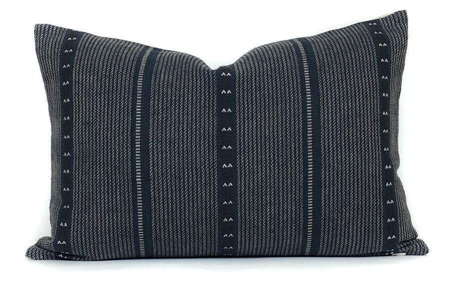 horizontal florance navy pillow cover