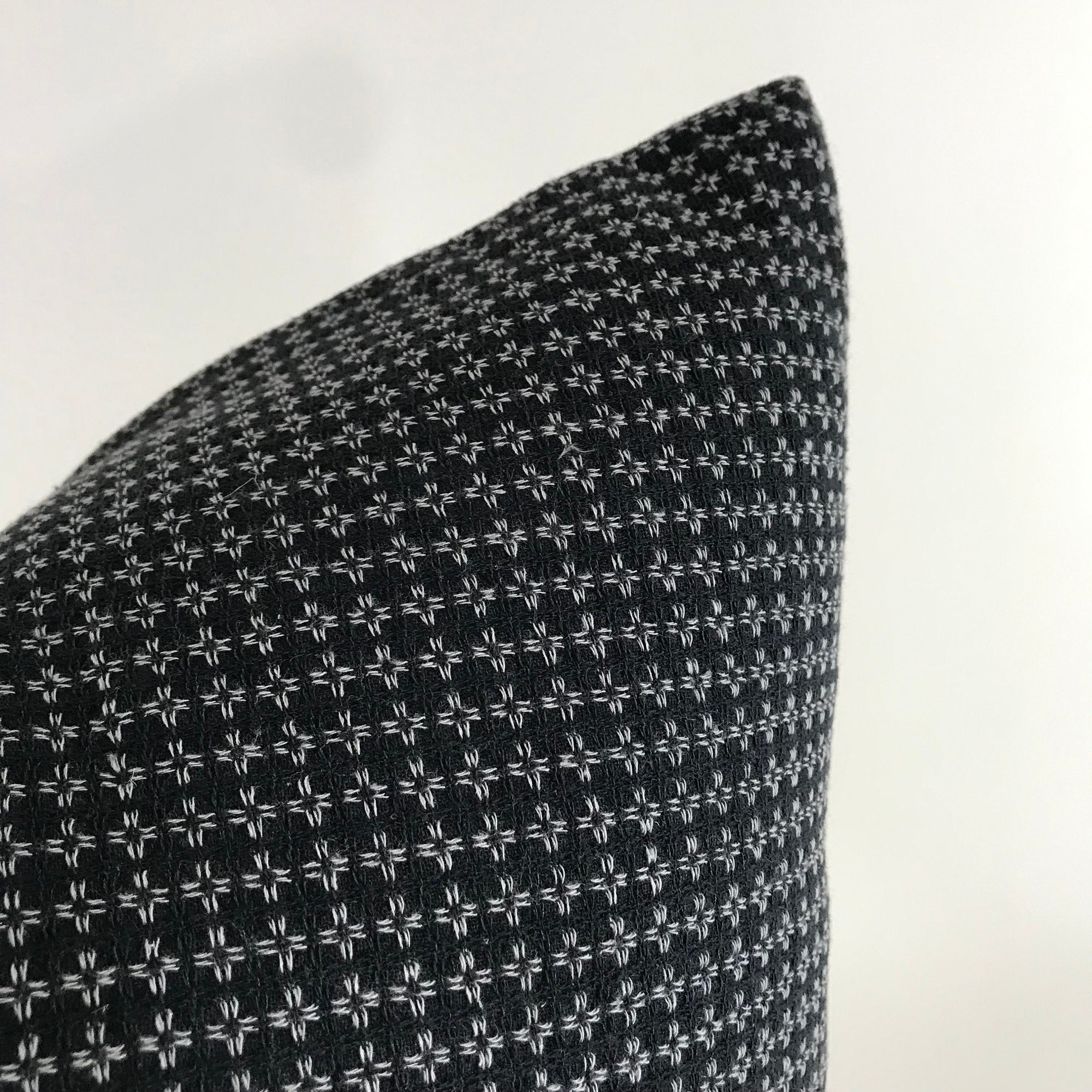 Black and White Woven Pillow Cover