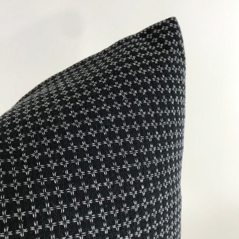 Black and White Woven Pillow Cover