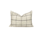 Rustic Woven Windowpane Pillow Cover | Cream and Black