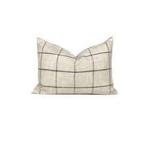 Rustic Woven Windowpane Pillow Cover | Cream and Black