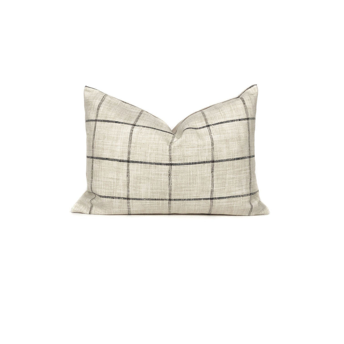 Rustic Woven Windowpane Pillow Cover | Cream and Black