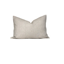 White and Beige Ticking Stripe Pillow Cover