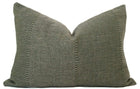 Verona Designer Pillow Cover | Olive Green Linen Pillow 14x20