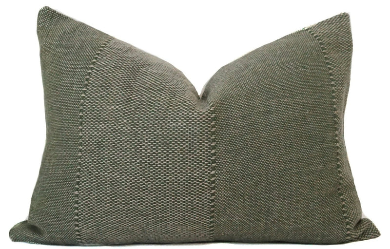 Verona Designer Pillow Cover | Olive Green Linen Pillow 14x20