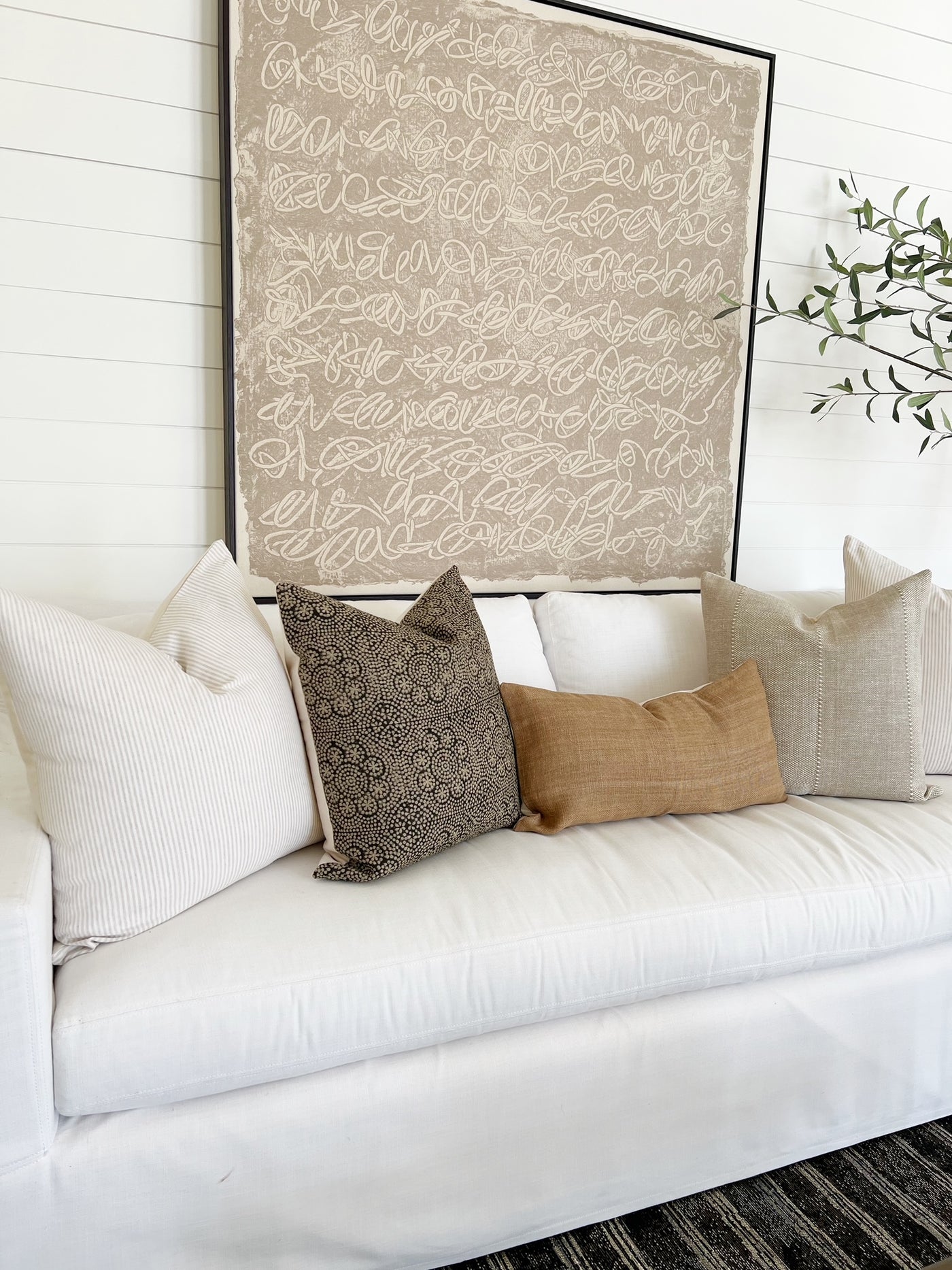 Neutral Throw Pillow Combinations for White and Gray Sofas - Room