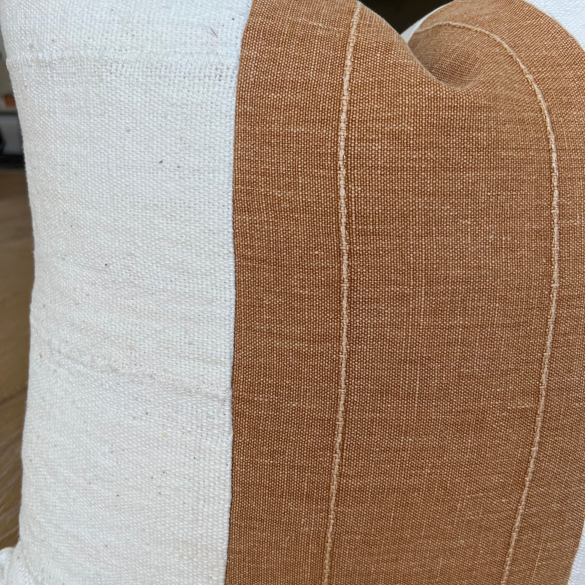 Vintage Rust & Mudcloth Designer Pillow Cover
