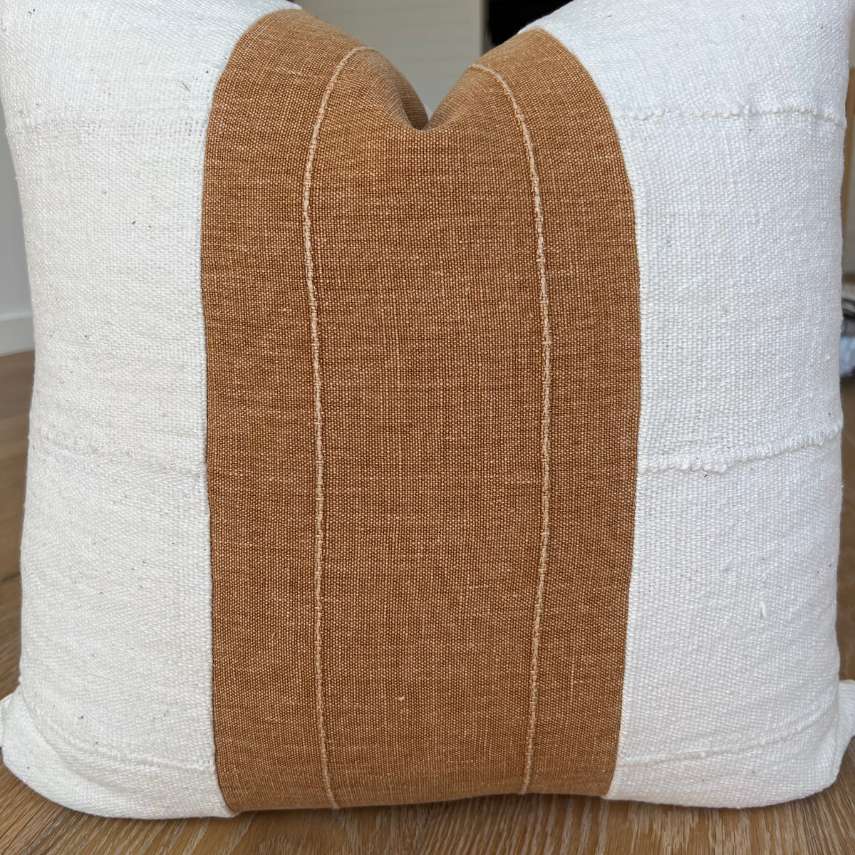 Vintage Rust & Mudcloth Designer Pillow Cover