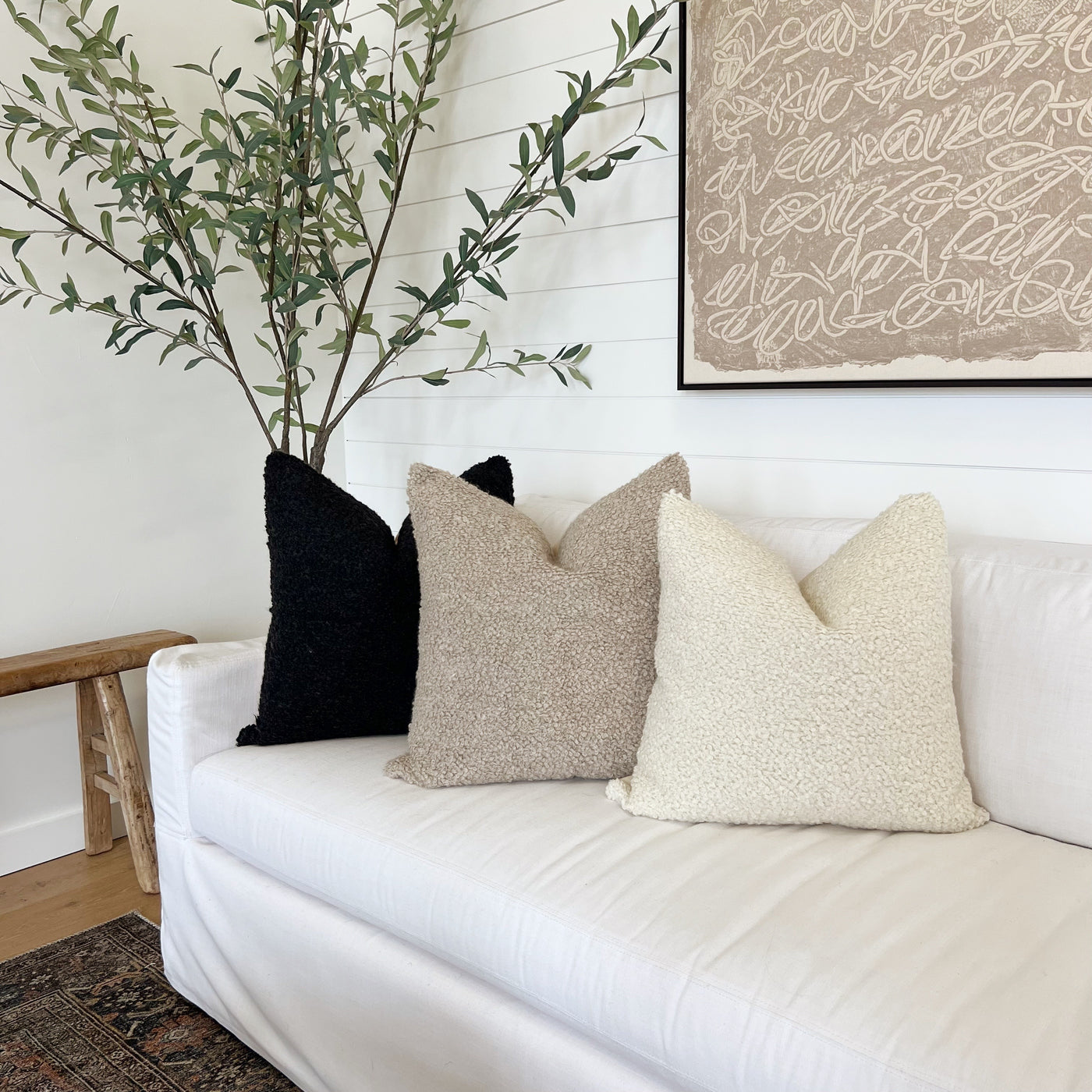 Alpaca White Designer Pillow Cover – ONE AFFIRMATION