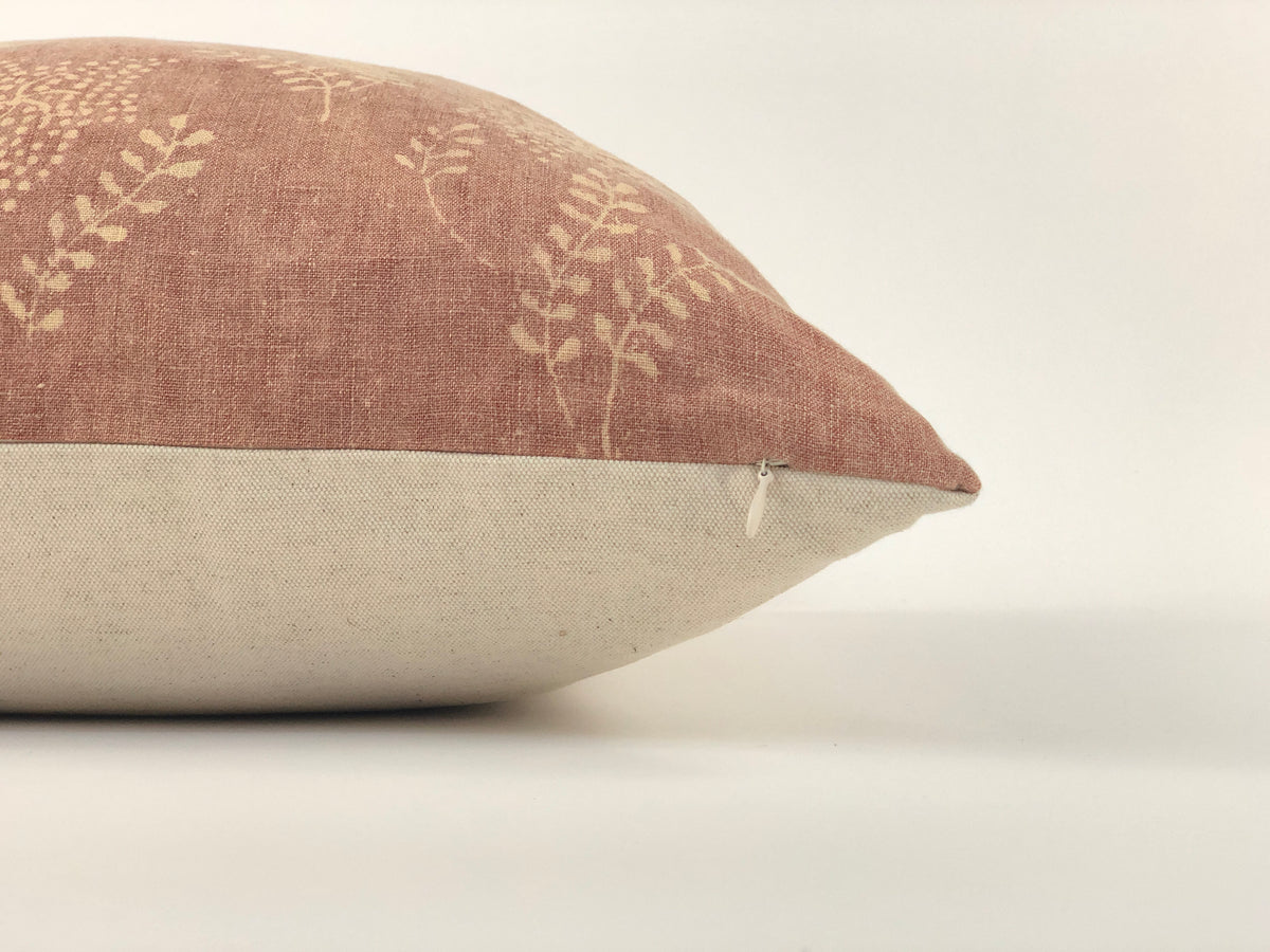 Vintage Rust Floral Pillow Cover