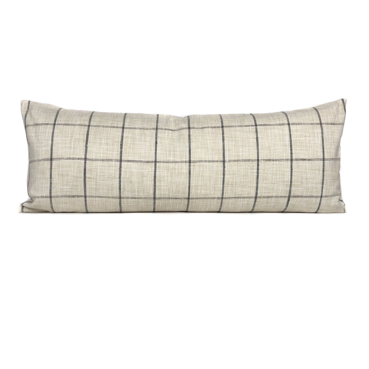 Rustic Woven Windowpane Pillow Cover | Cream and Black