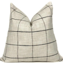 Rustic Woven Windowpane Pillow Cover | Cream and Black | No302
